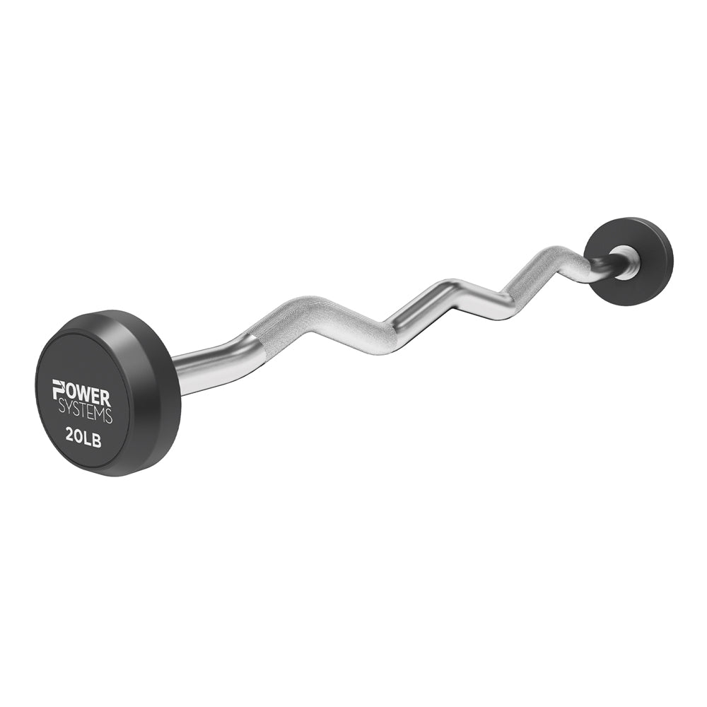 ProStyle Fixed EZ Curl Barbell | Rubber Heads | 20 - 110 lbs