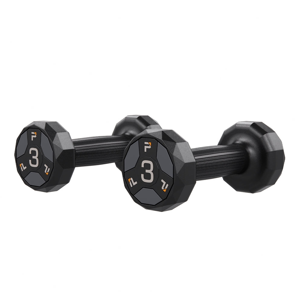 Urethane Cardio Dumbbell - 3 lbs Pair, Black/Gray
