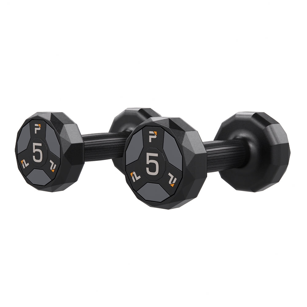 Urethane Cardio Dumbbell - 5 lbs Pair, Black/Gray