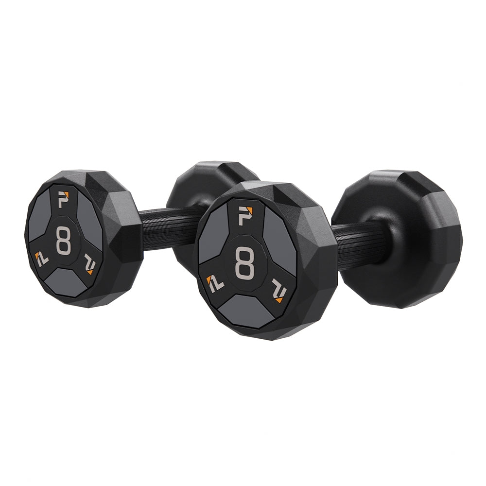 Urethane Cardio Dumbbell - 8 lbs Pair, Black/Gray