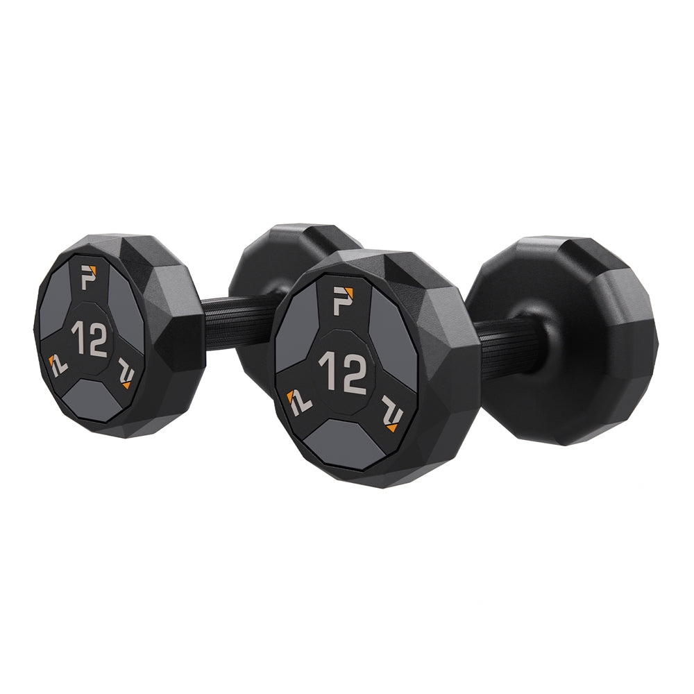 Urethane Cardio Dumbbell - 12 lbs Pair, Black/Purple