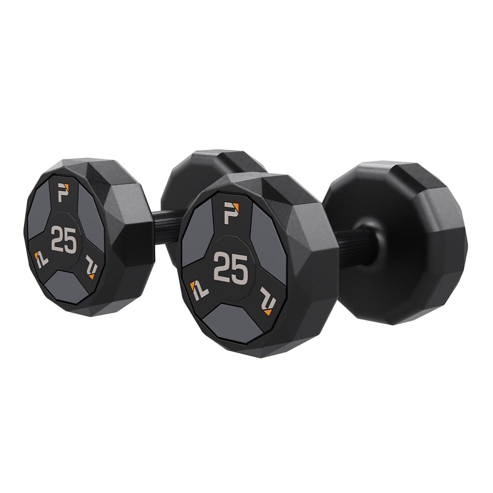 Urethane Cardio Dumbbell - 25 lbs Pair, Black/Gray