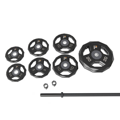 ProElite Pump Set Gray - 6 plates, 1 bar, 2 Lock-Jaw collars