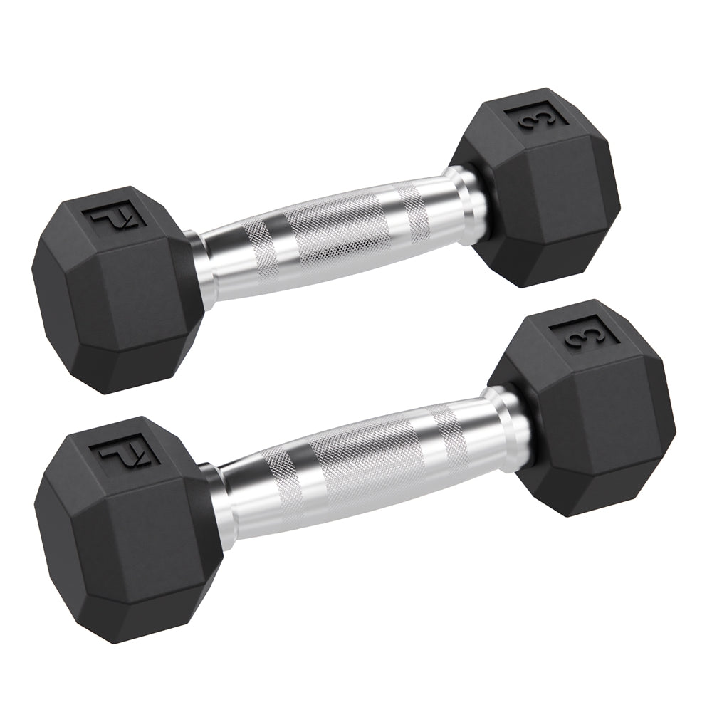 Rubber Hex Dumbbell Pairs