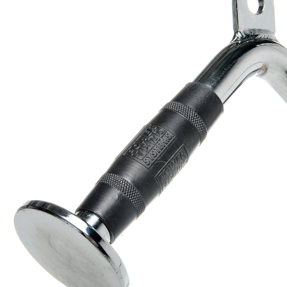 Fitness Maniac Tricep Press Down Bar Attachment - Chrome Steel With Rubber Stoppers For Cable Machines