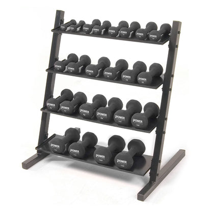 Neoprene/Vinyl Dumbbell 4-Tier Storage Rack