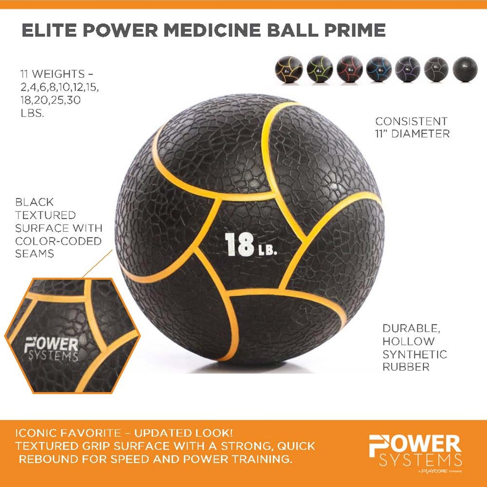 PHYSIX Powers Elite IV14ポンド Elite Power Medicine Ball Prime | Textured Grip | Color | Power