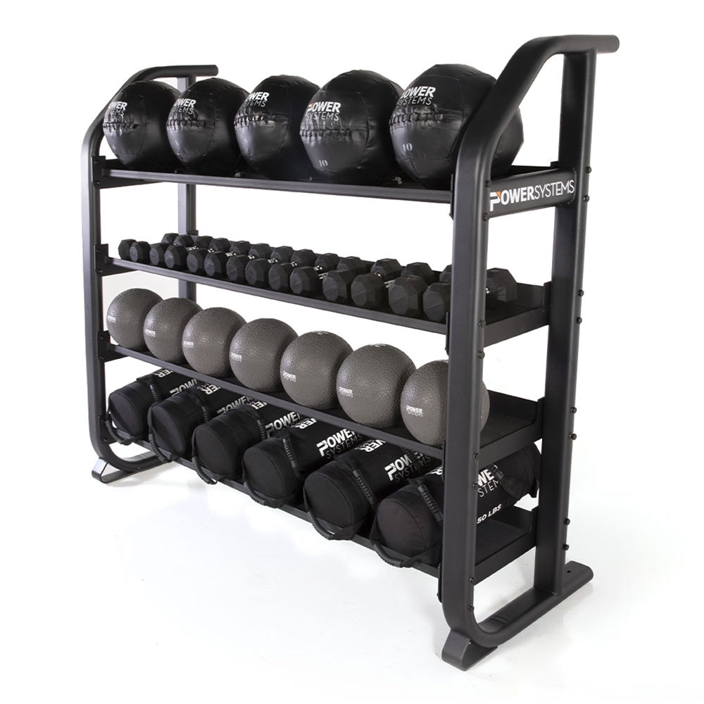 Multi-Purpose Gym Rack | Lined Shelves | Power Systems