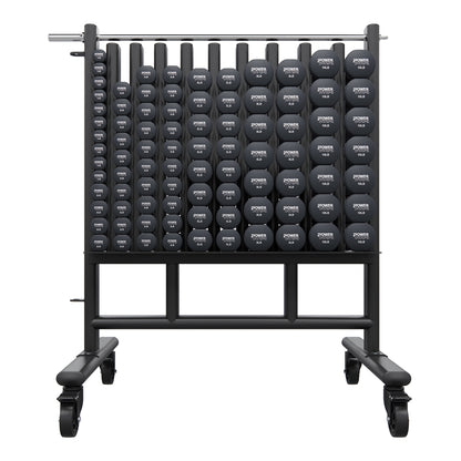 Premium Dumbbell Storage Rack w/ 44 Black Neoprene Pairs DB