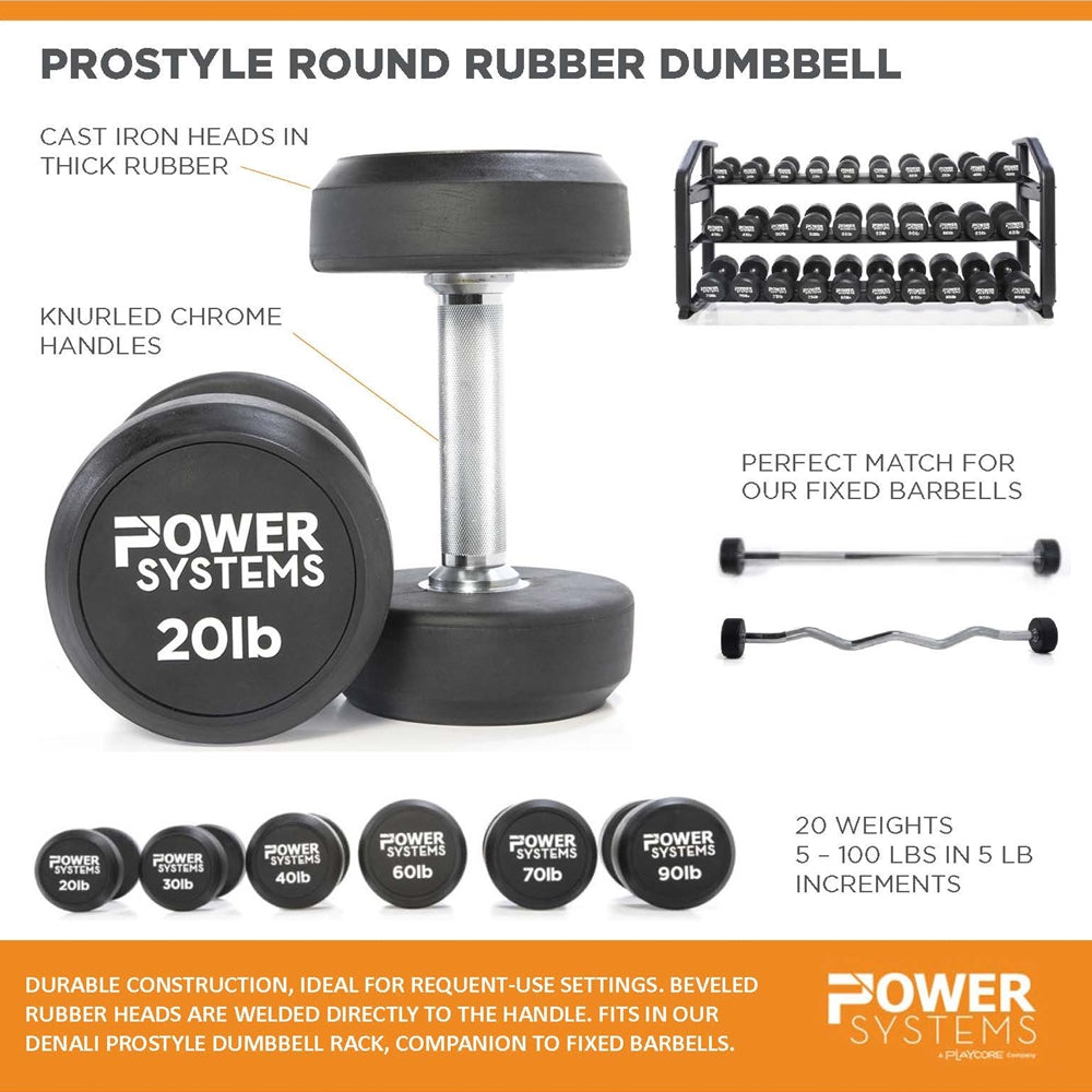 ProStyle Round Rubber Dumbbell