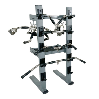 Premium Revolving Cable Attachments Bar and Accessory Rack with Attachments