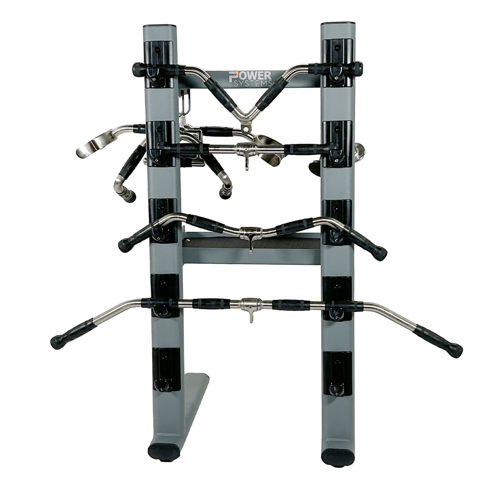 Premium Revolving Cable Attachments Bar and Accessory Rack with Attachments