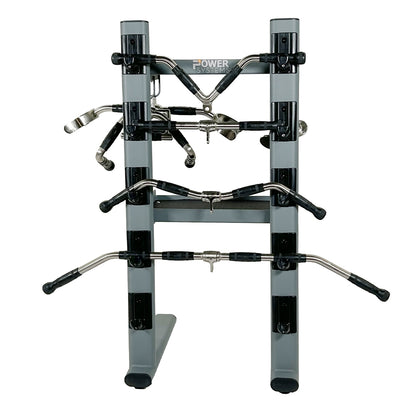 Premium Revolving Cable Attachments Bar and Accessory Rack with Attachments
