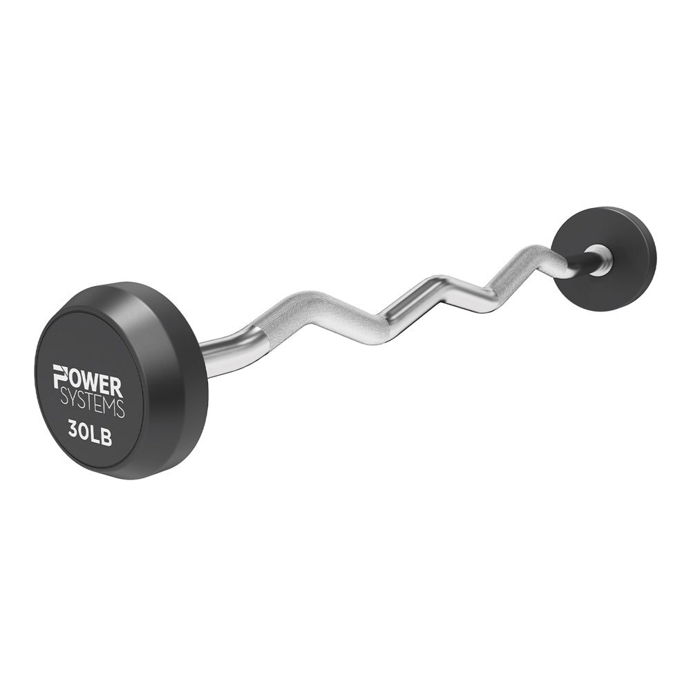 ProStyle Fixed EZ Curl Barbell | Rubber Heads | 20 - 110 lbs