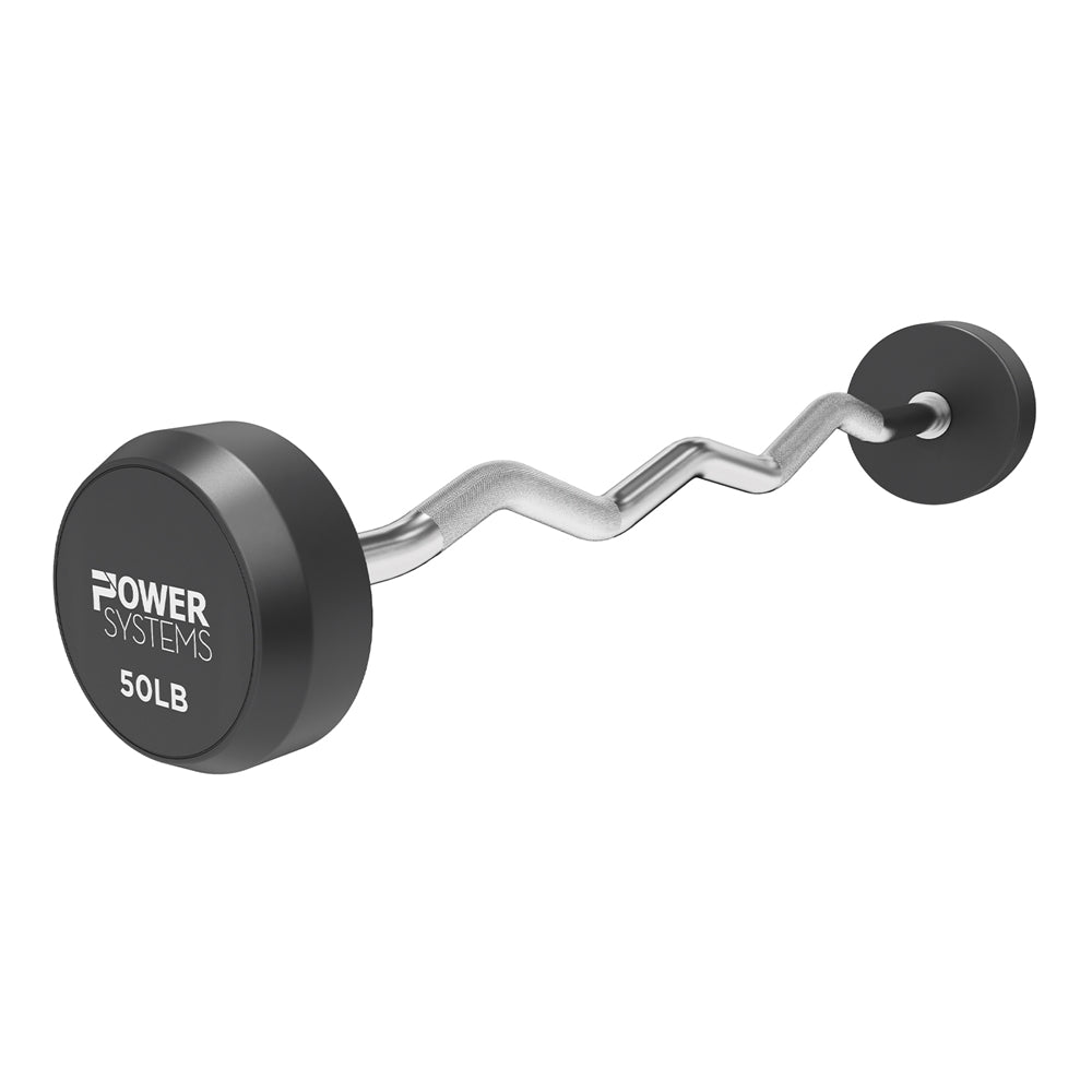 ProStyle Fixed EZ Curl Barbell | Rubber Heads | 20 - 110 lbs
