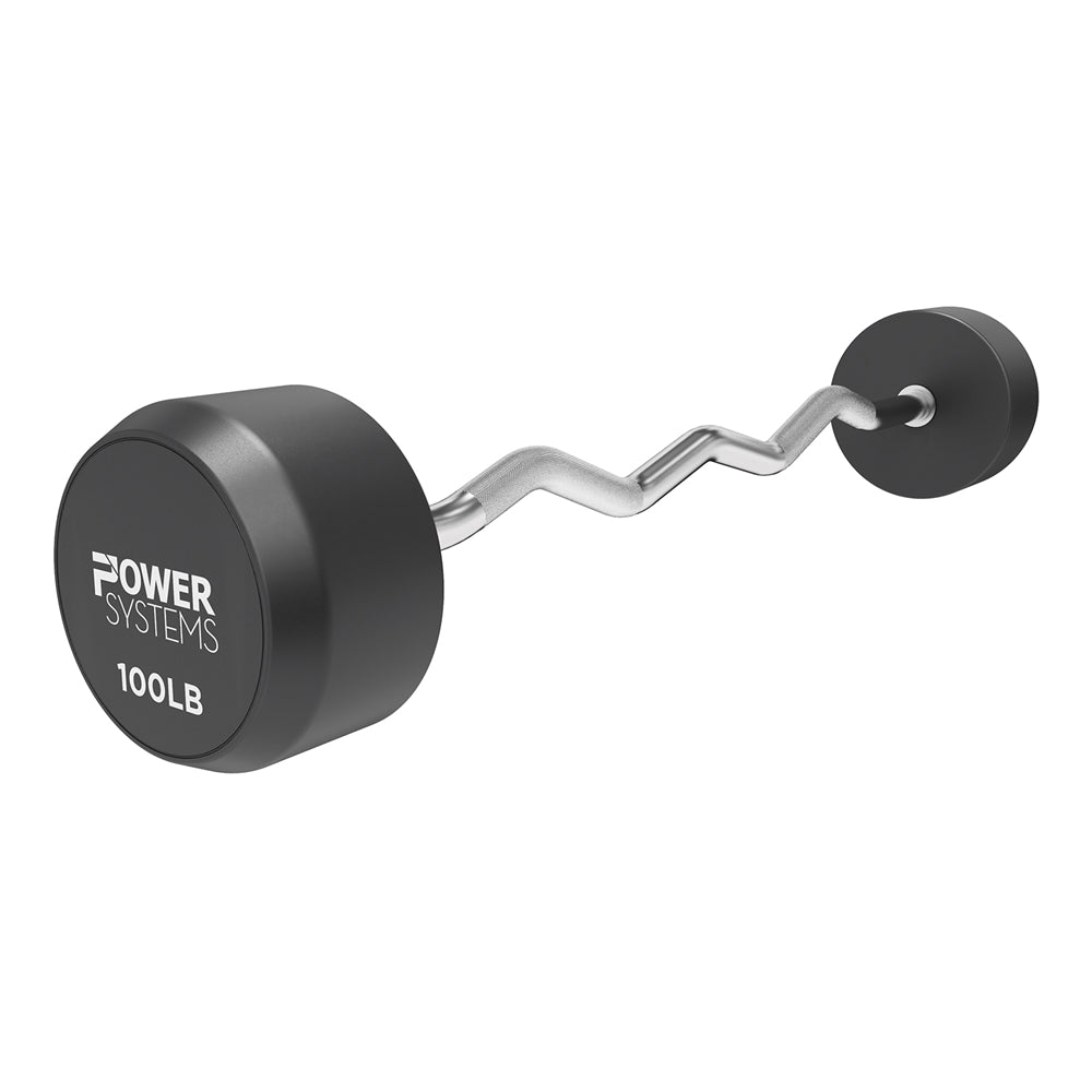 ProStyle Fixed EZ Curl Barbell | Rubber Heads | 20 - 110 lbs