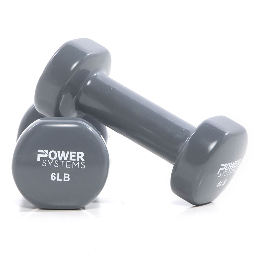 Vinyl Dumbbells | Color-Coded Hand Weights | 1-15 lbs | Power Systems