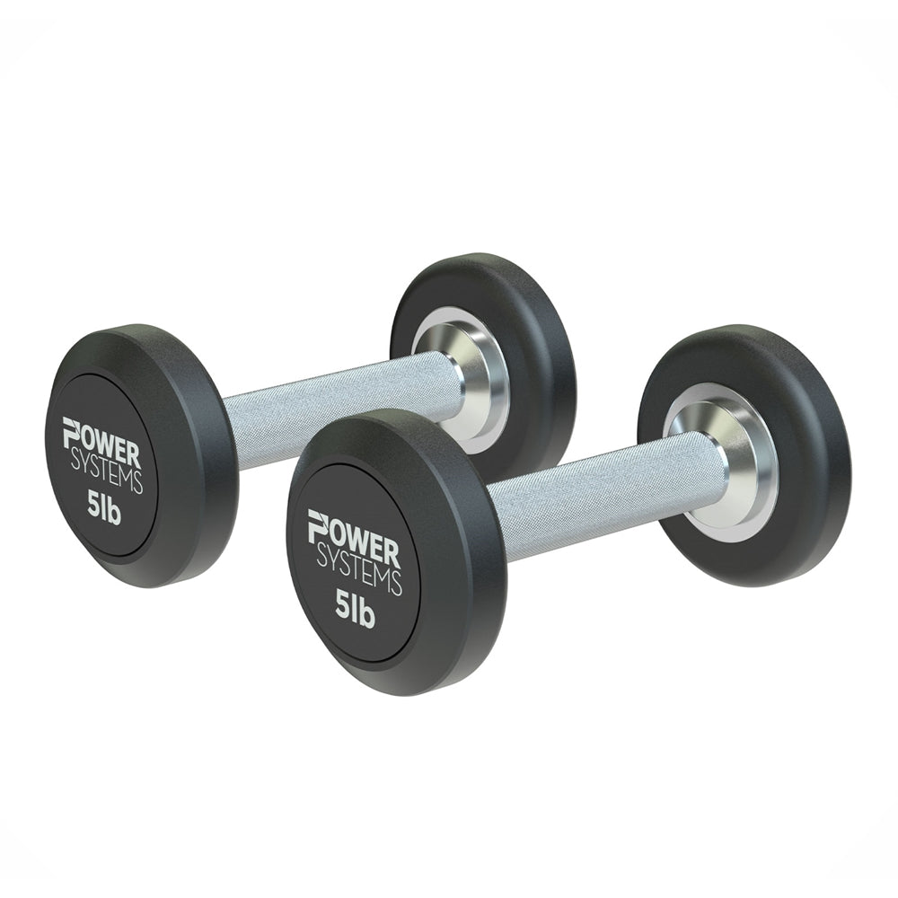 ProStyle Round Rubber Dumbbell - 5 lbs Pair