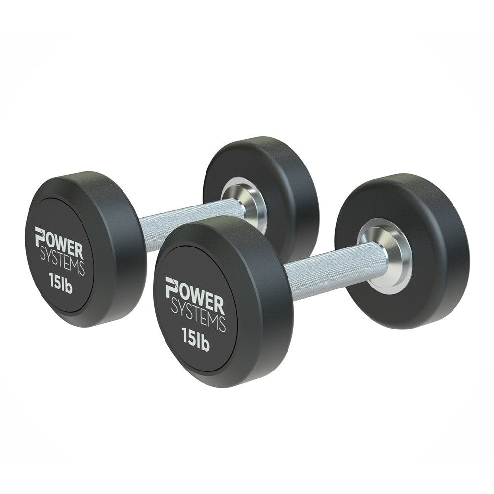 ProStyle Round Rubber Dumbbell - 15 lbs Pair