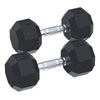 Rubber Octagonal Dumbbell - 25 lbs Pair